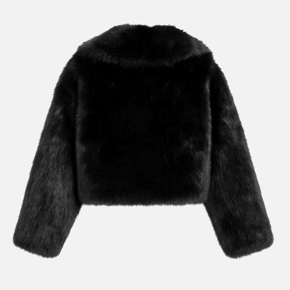 Midnight Luxe Faux Fur Coat