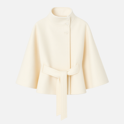 Noir Belted Cape Coat